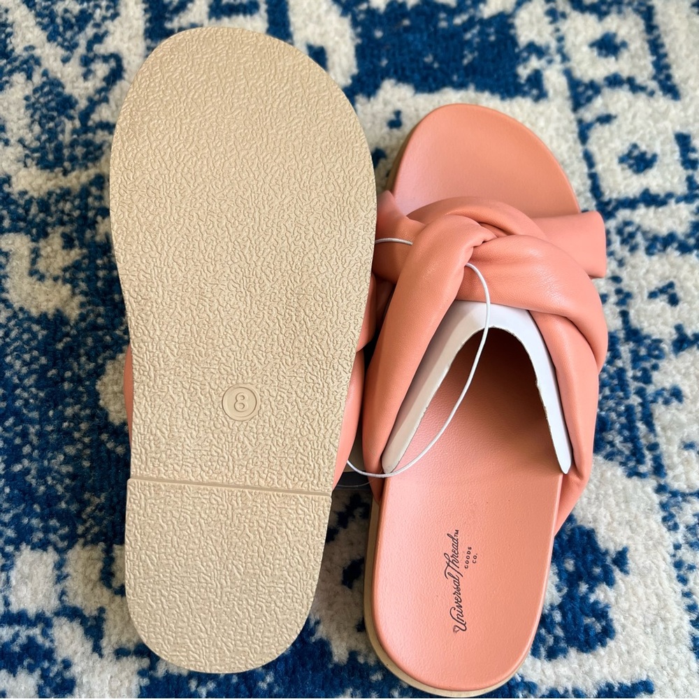 Women's Cosette Padded Slide Sandals - Universal Thread™ Coral 8 - Picture 9 of 9